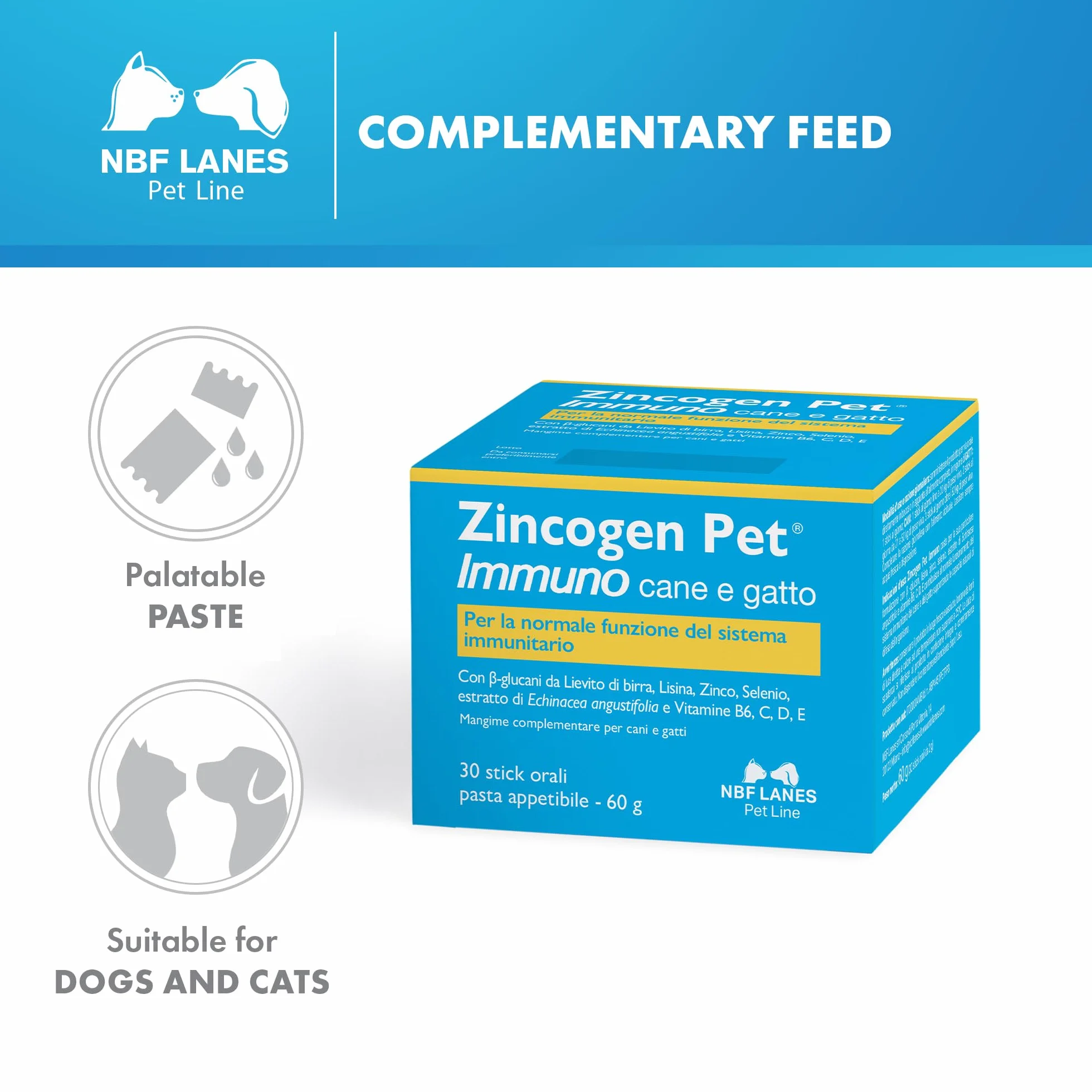 Zincogen Pet Immuno cane e gatto – pasta 30 saszetek NBF Lanes