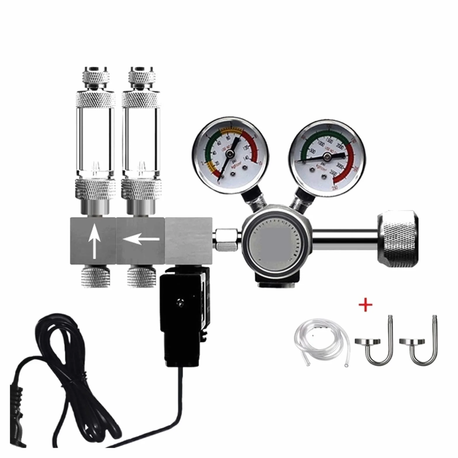 Sprzęt do spawania gazowego Akwarium CO2 Regulator zastawek elektromagnetu bąbelkowego CO2 Ciśnienie kontrolne regulacja akwarium CO2 Zawór zmniejszający ciśnienie Akcesoria do pomp powietrza (Color