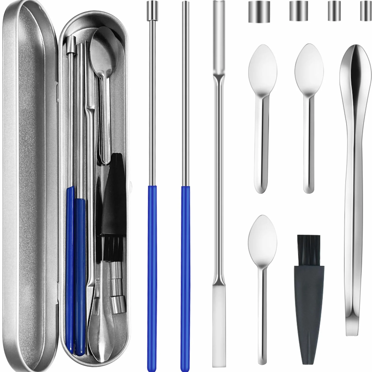 Artcome 12 szt. Versatile Capsule Filling Tool Kit for Pill Filler - Łyżki laboratoryjne, Dual-Ended Long Spoon and Herb Tamper - Idealne narzędzia do leczenia i suplementów - wszystkie rozmiary 000