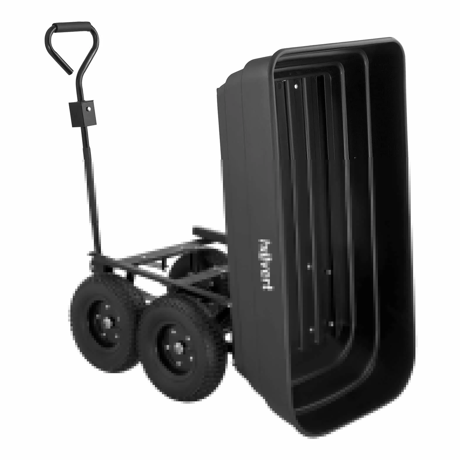 HT-Q.BASS-125G Wózek ogrodowy transportowy 125 l 350 kg opony pneumatyczne hak holowniczy