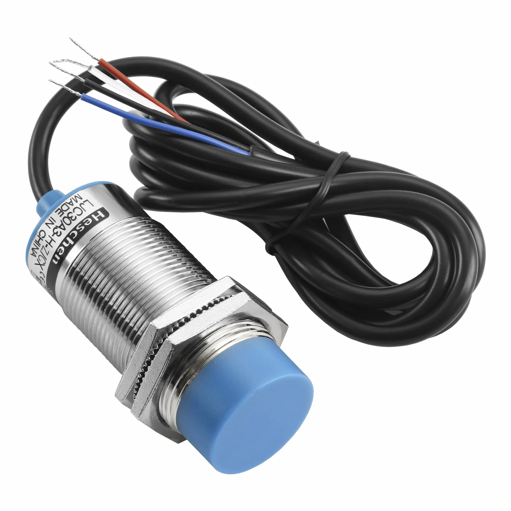 Heschen Pojemnościowy przełącznik czujnika zbliżeniowego M30, typ nieochronny, LJC30A3-H-Z/CX, detektor 1-15 mm, 10-30 VDC 200 mA, NPN NO+NC, 4 przewody