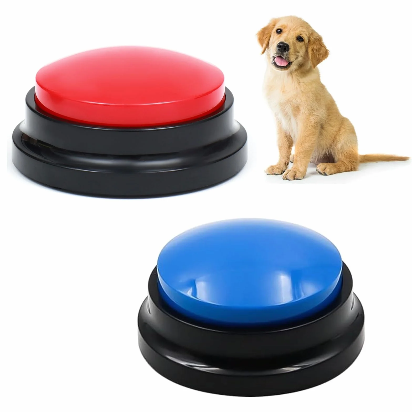 Buzzer z funkcją nagrywania, przyciski dla psa, brzęczyk z funkcją nagrywania, guzik dla psa, brzęczyk z dźwiękiem, przyciski do nagrywania, 2 sztuki guzików dla psa do komunikacji z psem