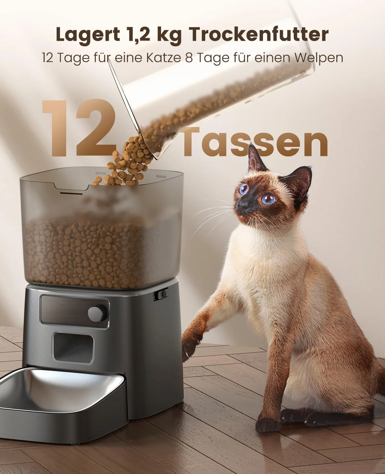 oneisall 3,5 l, automatyczny podajnik karmy dla kotów, inteligentny podajnik WiFi, automatyczny dystrybutor karmy dla kotów, sterowanie aplikacją, 1-10 posiłków dziennie, dozownik żywności