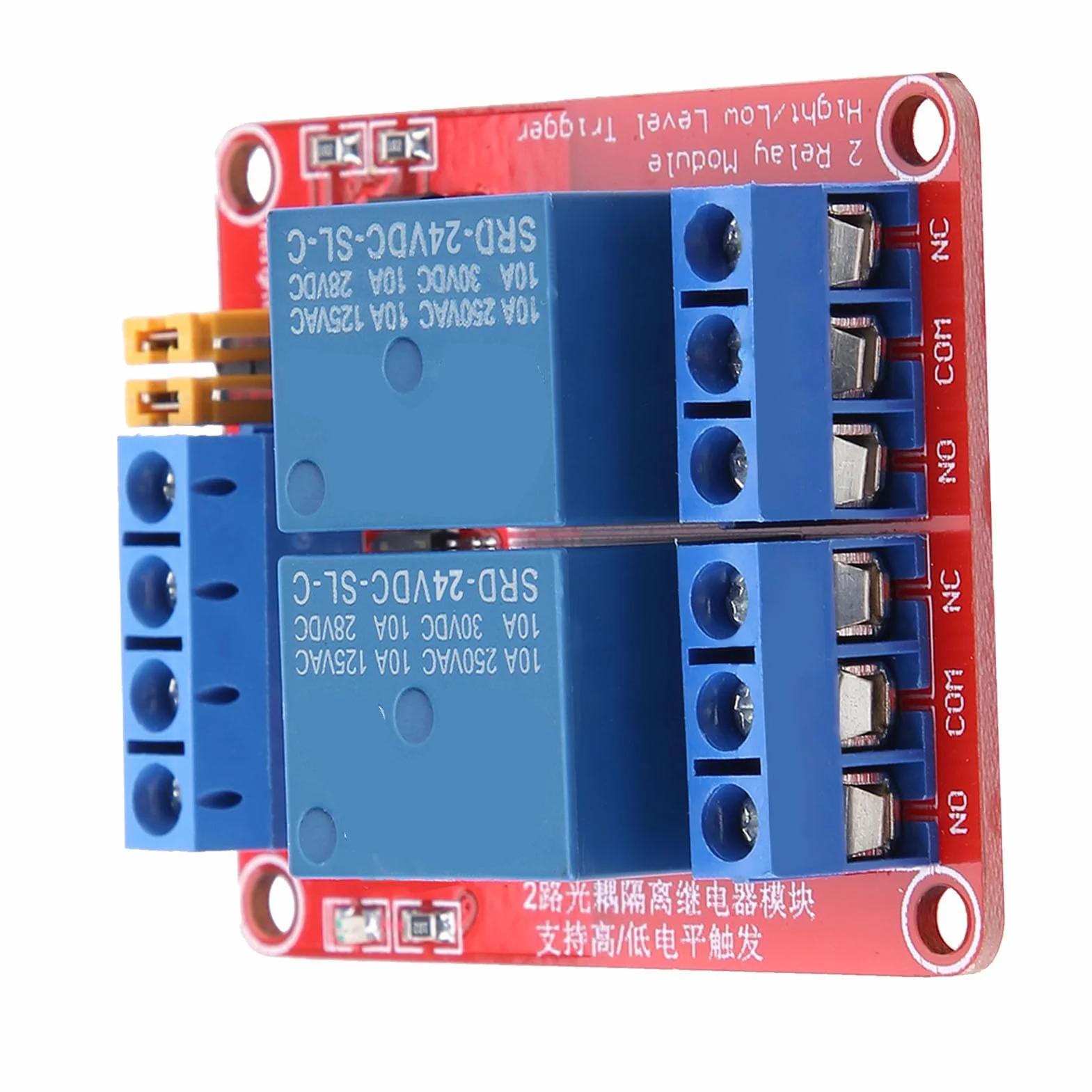 Moduł przekaźnika 2-kanałowy DC 10 A AC 250 V DC 30 V izolacyjny do SPS 24 V