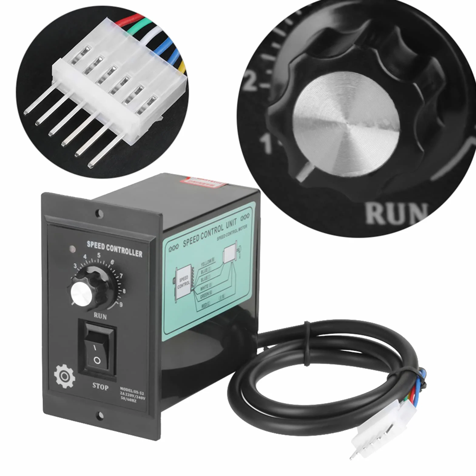 Regulator prędkości silnika 400W AC 220V Elektryczny regulator prędkości Pinpoint Jednostka kontroli prędkości do pakowania, drukowania, elektroniki, linii produkcyjnej