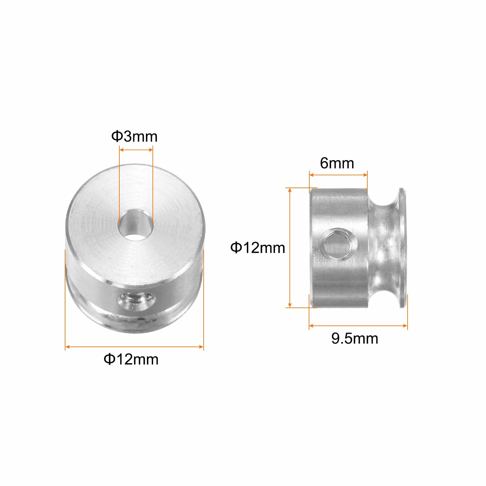 QUARKZMAN 3mm ID i 12mm koło pasowe V OD pojedynczy rowek ze stopu aluminium do 3 mm PU okrągły wał silnika wiertarki