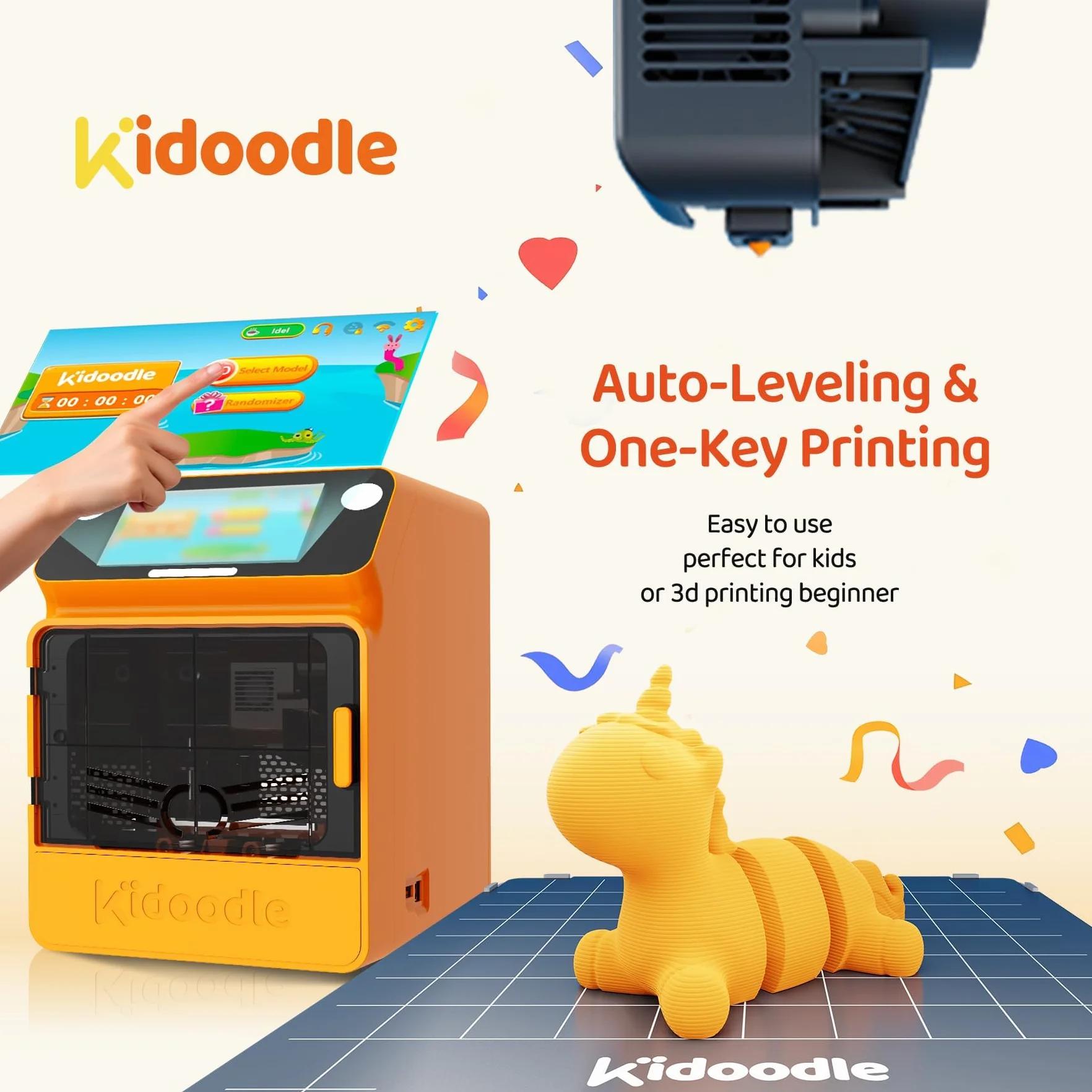 Mini drukarka 3D Kidoodle dla dzieci 600 mm/s ekran dotykowy 5"