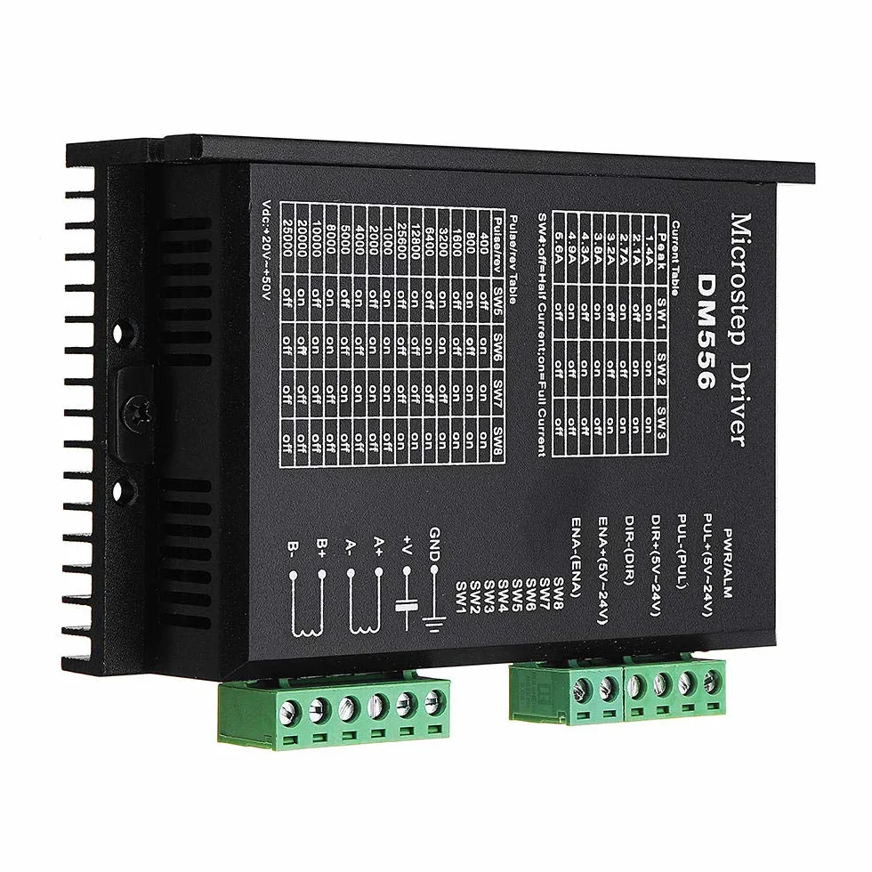 DollaTek 5,6 A DC 24-50V 57/86 2-fazowy sterownik krokowy DM556 Sterownik silnika krokowego