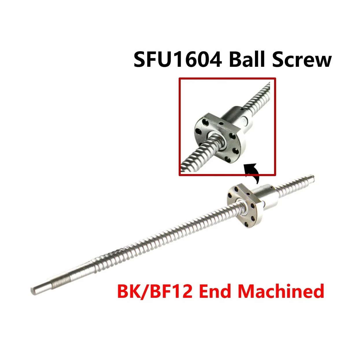 HWWEI SFU1604 Śruba kulowa RM 1604 Walcowana 300mm BK12 BF12