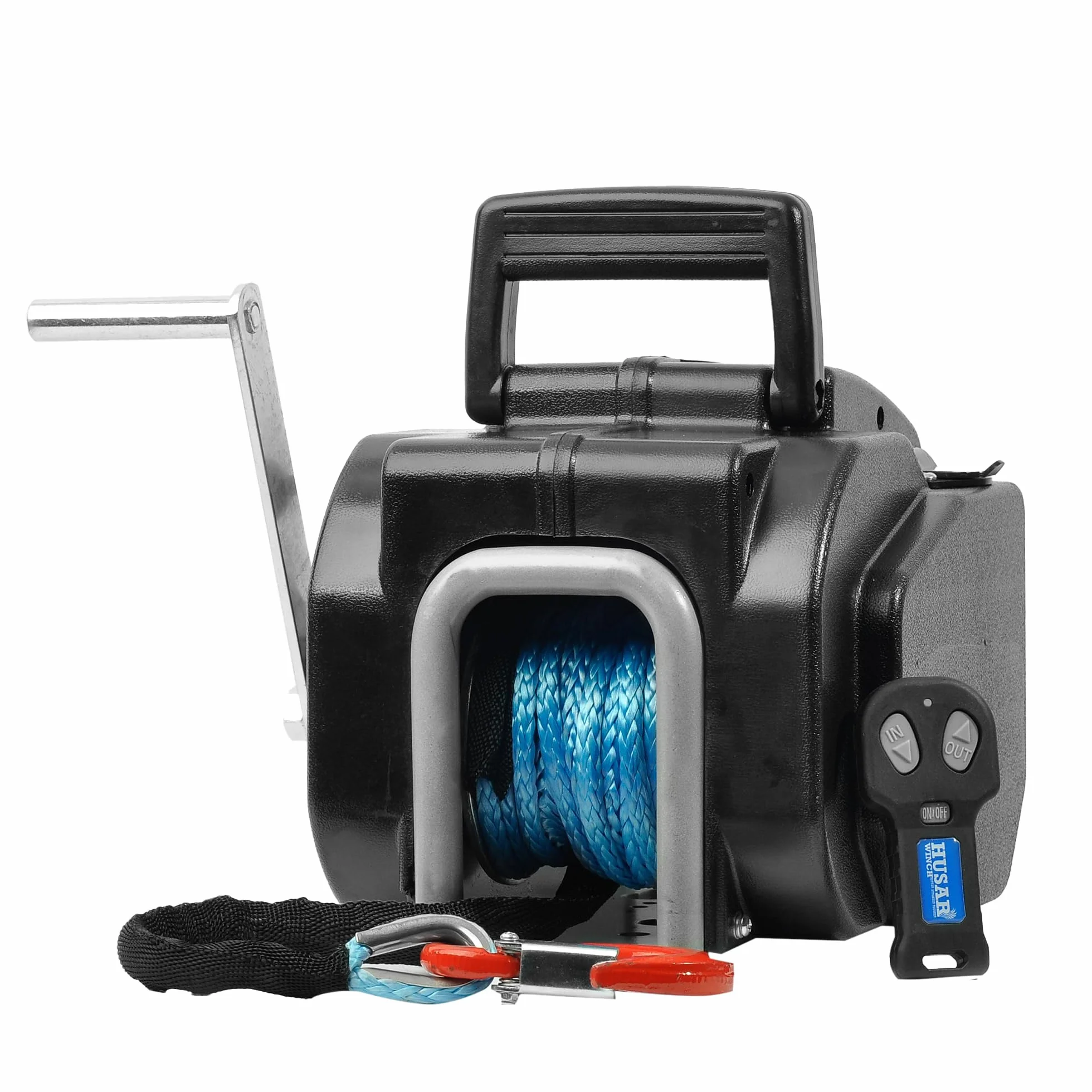 Przenośna Wyciągarka Elektryczna 12 V 2722 kg 6000 funtów z liną syntetyczną 9,1 m
