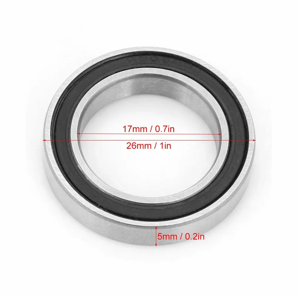 Łożyska kulkowe 6803 2RS gumowe uszczelnienie 17mm 10 sztuk