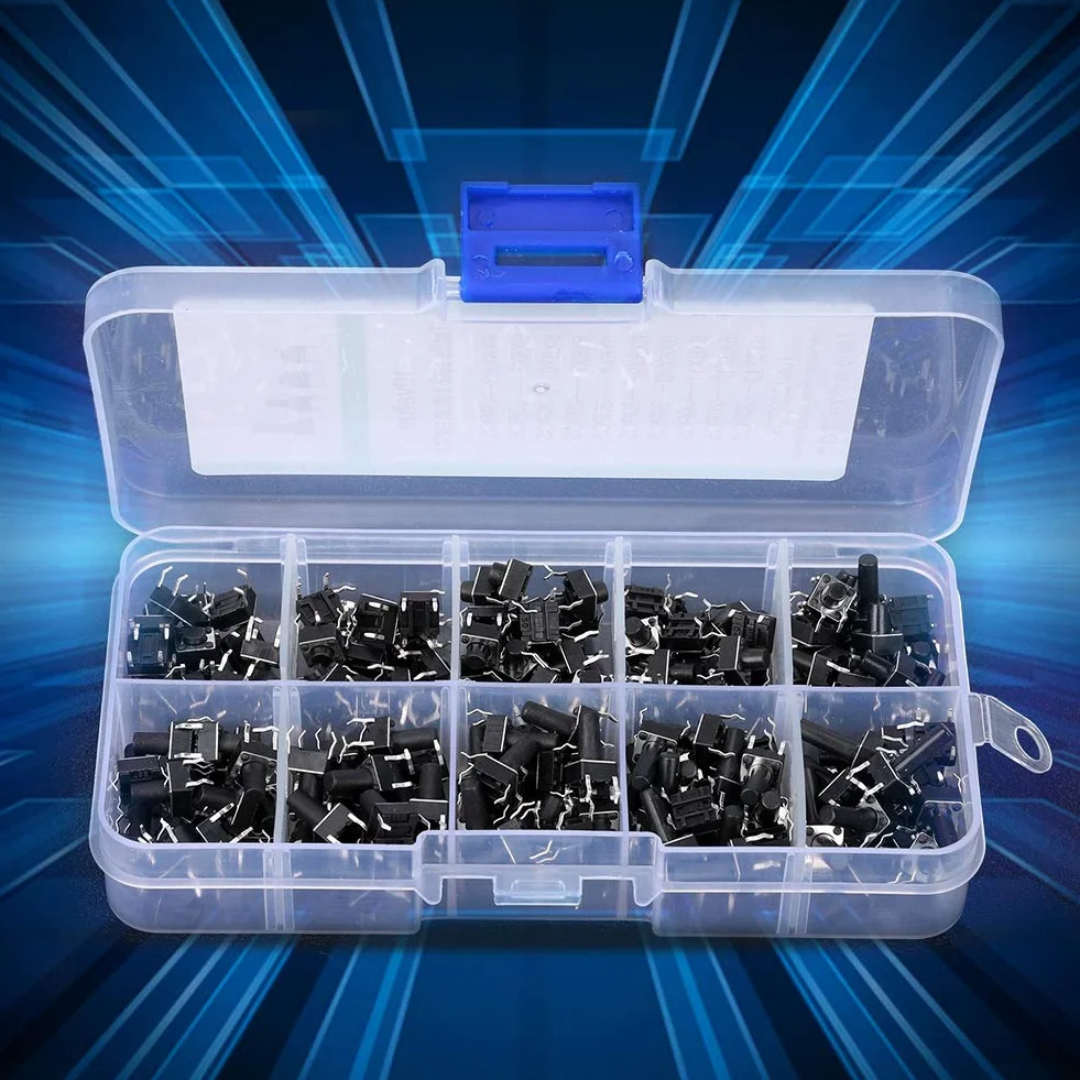 Tact Switch Kit 52 części przełączników dotykowych Micro-Momentary 10W zestaw akcesoriów przemysłowych