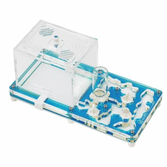 Anthouse"s Zestaw edukacyjny z królową w zestawie - profesjonalny akrylowy mrowisko 10 x 20 x 1,3 cm dla dzieci i początkujących | Farma mrówek do obserwacji i nauki (niebieski)
