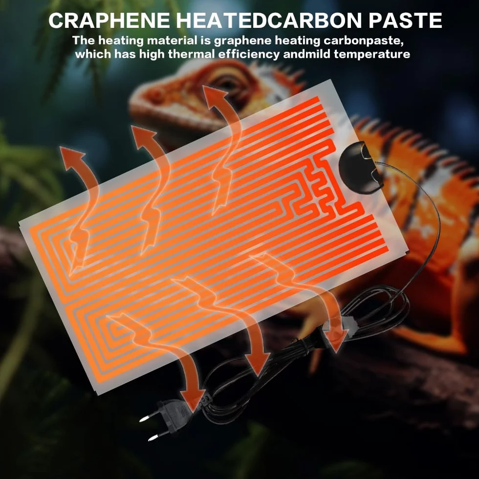 2 maty grzewcze do terrarium, mata grzewcza 14 W z termostatem z regulacją temperatury, regulowana poduszka grzewcza dla gadów, węży, jaszczurek, poduszka grzewcza do akwarium (28 x 15 cm)