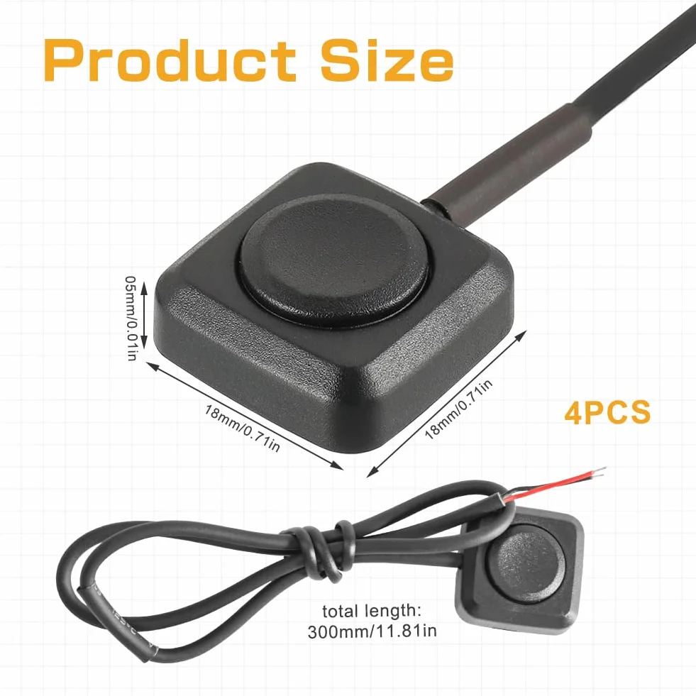 4 sztuki 12V/24V przekaźnik impulsowy z 30 cm kablem, gwizdki WŁ/WYŁ, impulsowy przycisk WŁ/WYŁ, mini przekaźnik do klaksonu samochodowego, sterowanie przemysłowe, eksperymenty elektroniczne