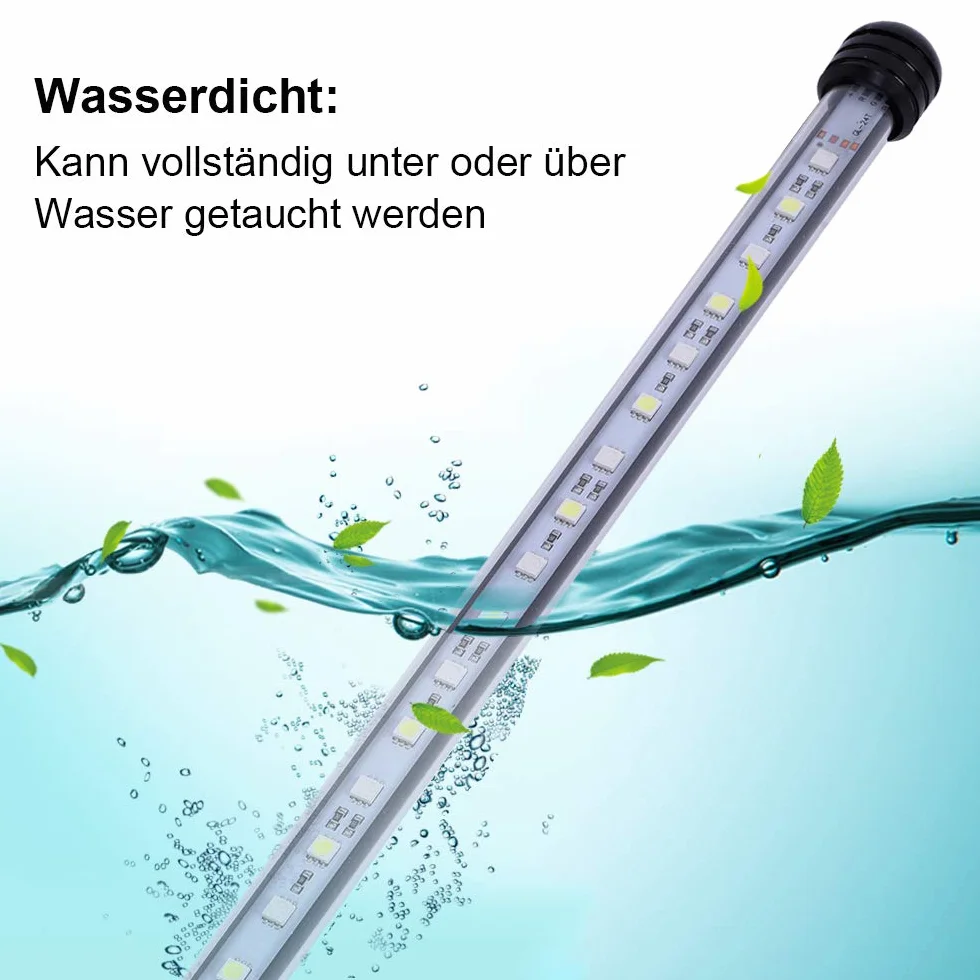 VARMHUS LED 18-112 cm do akwarium akwarium światło odporne na pranie akwarium napowietrzanie, lampa Stecker EU Unterwasser LED Listwy świetlne (biały i niebieski, 71 cm)