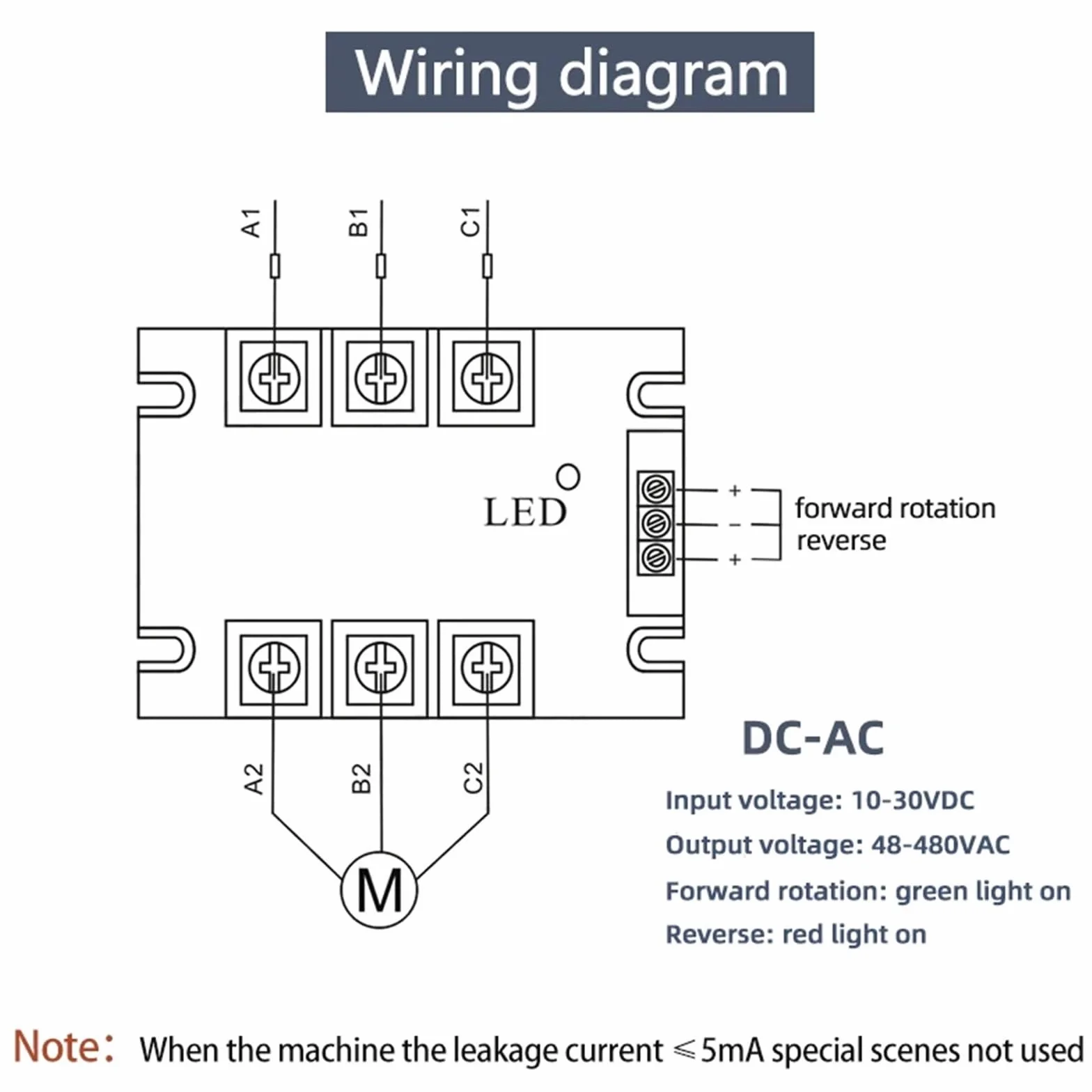 LCZF3DA Trójfazowy moduł sterujący silnika DC/AC Przekaźnik półprzewodnikowy 40A 10-30V DC 40-480V AC