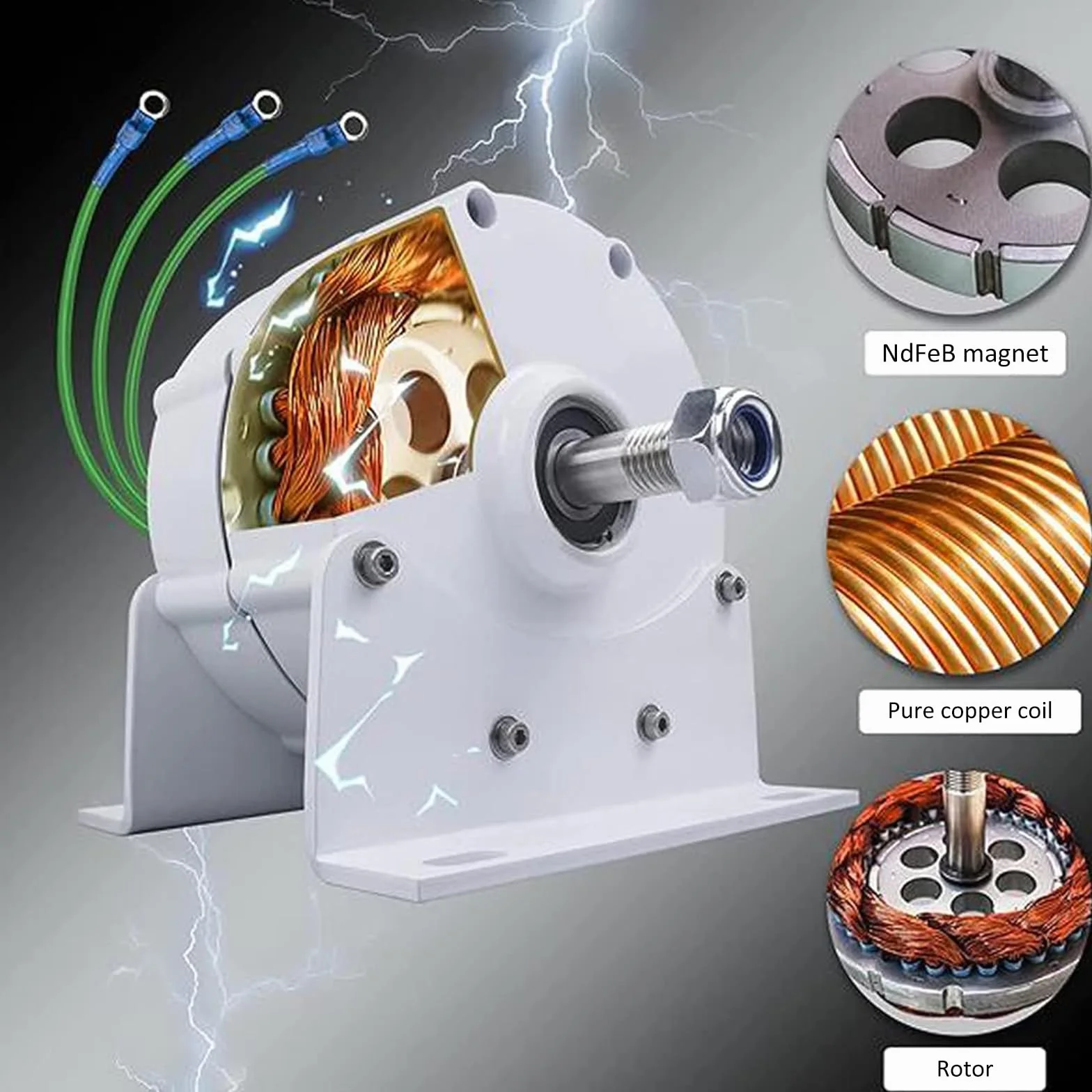 Trójfazowy alternator prądu zmiennego 12000 W 600 R/min 12-220 V generator z magnesami stałymi