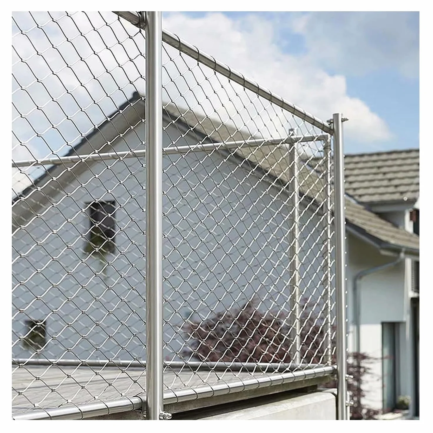 Tkana siatka druciana ze stali nierdzewnej 304, siatka zabezpieczająca do balustrady zewnętrznej, wielofunkcyjna siatka metalowa, elastyczne, odporne na uderzenia tkane ogrodzenie