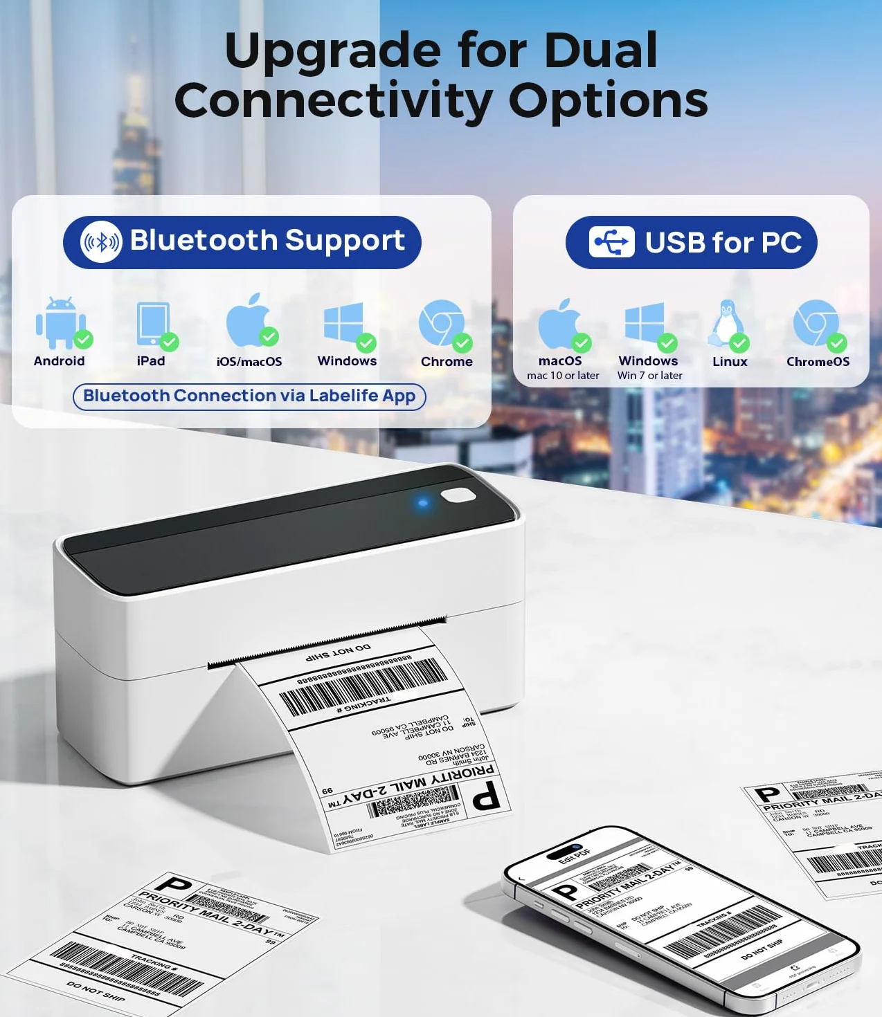 Phomemo Drukarka etykiet Bluetooth 4 x 6 termiczna do kodów kreskowych Amazon Etsy Shopify