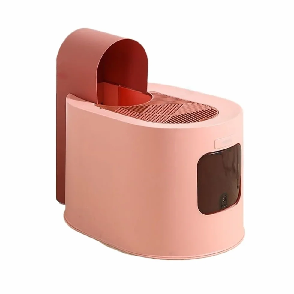 Artykuły dla zwierząt, Duża kuweta dla kota z pokrywą, zabezpieczeniem przed rozchlapywaniem i łatwą w czyszczeniu tacką(Pink)
