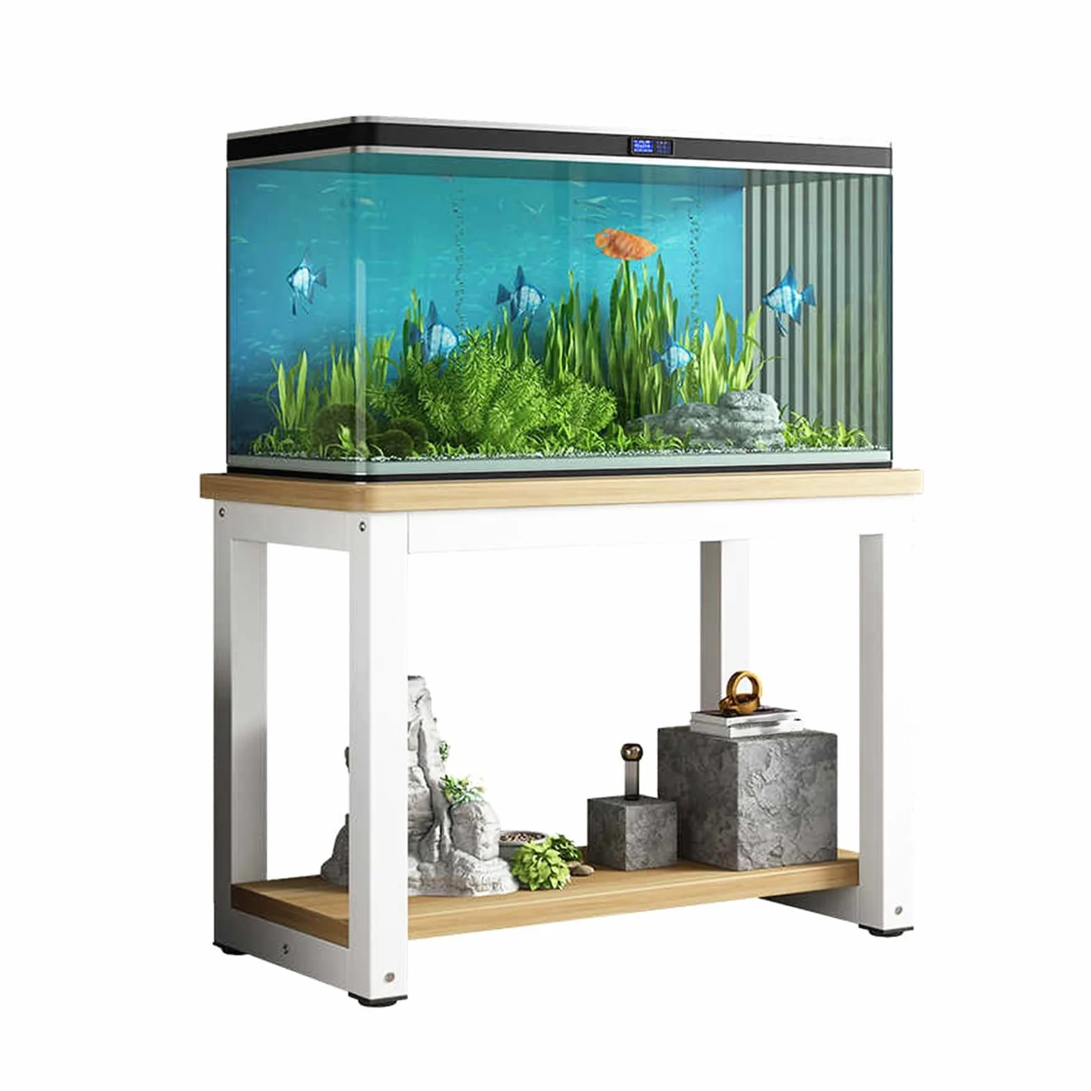 Stojak na akwarium, stabilny stojak do akwarium na zbiorniki o pojemności 10–50 litrów, ekspozycja terrarium z półką na rośliny, trwałe meble do akwarium