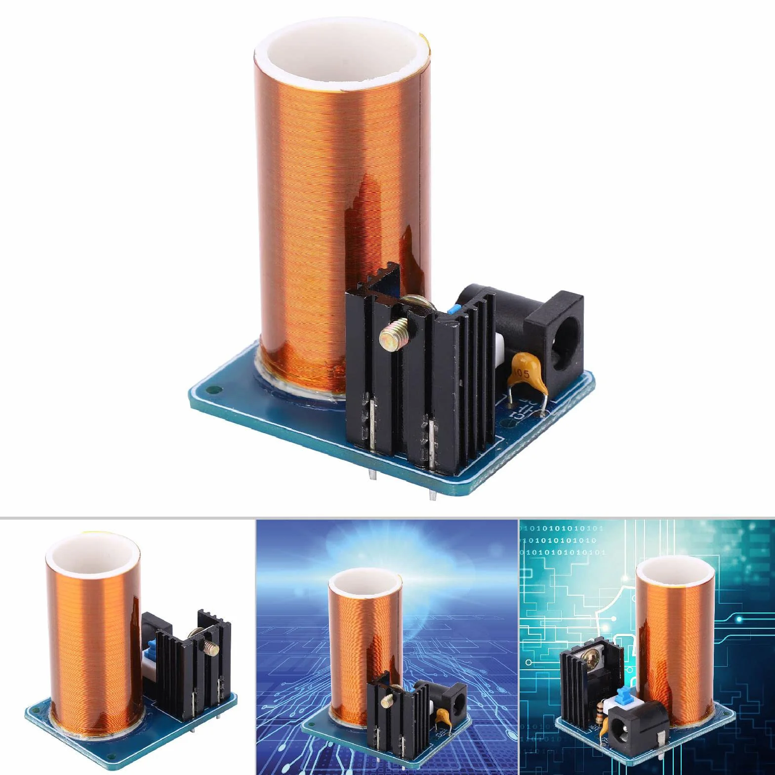 Cewka Tesli Mini zestaw modułów LED Spark DC12V do spektroskopii fluorescencyjnej