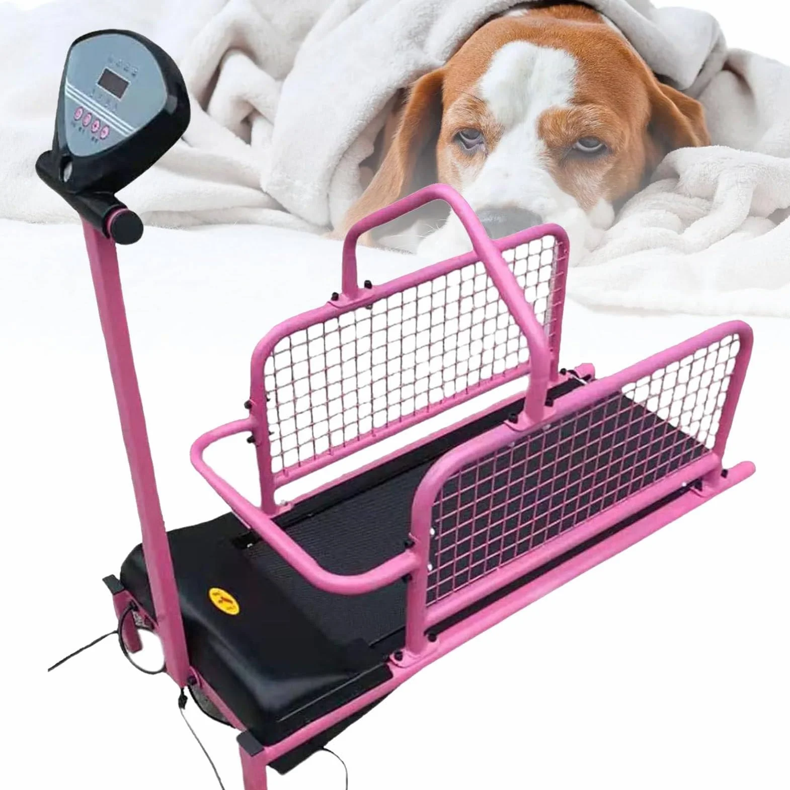 Bieżnia dla psa, Trener biegania dla psów, Bieżnia dla zwierząt z wyświetlaczem LCD, Zakres prędkości 0,8-6 km/h do treningu,Pink