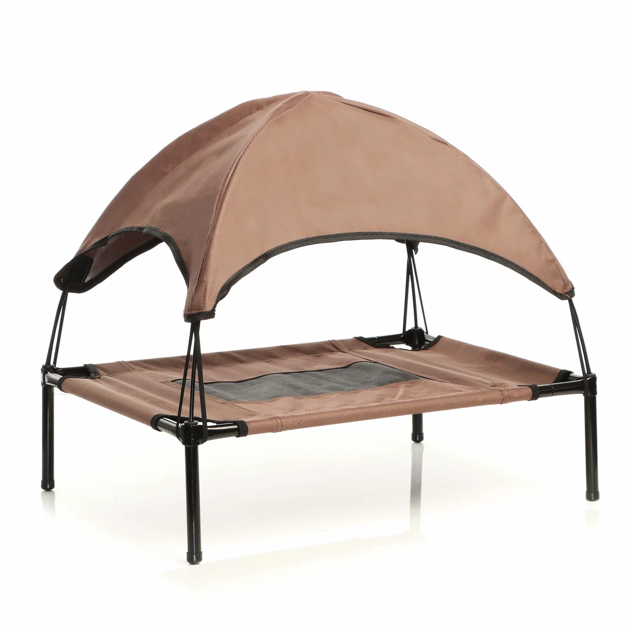 Wiltec Legowisko dla psa i kota z daszkiem L, brązowe o wymiarach 91 x 76 x 80 cm, do maks. 35 kg, łóżko na taras i balkon