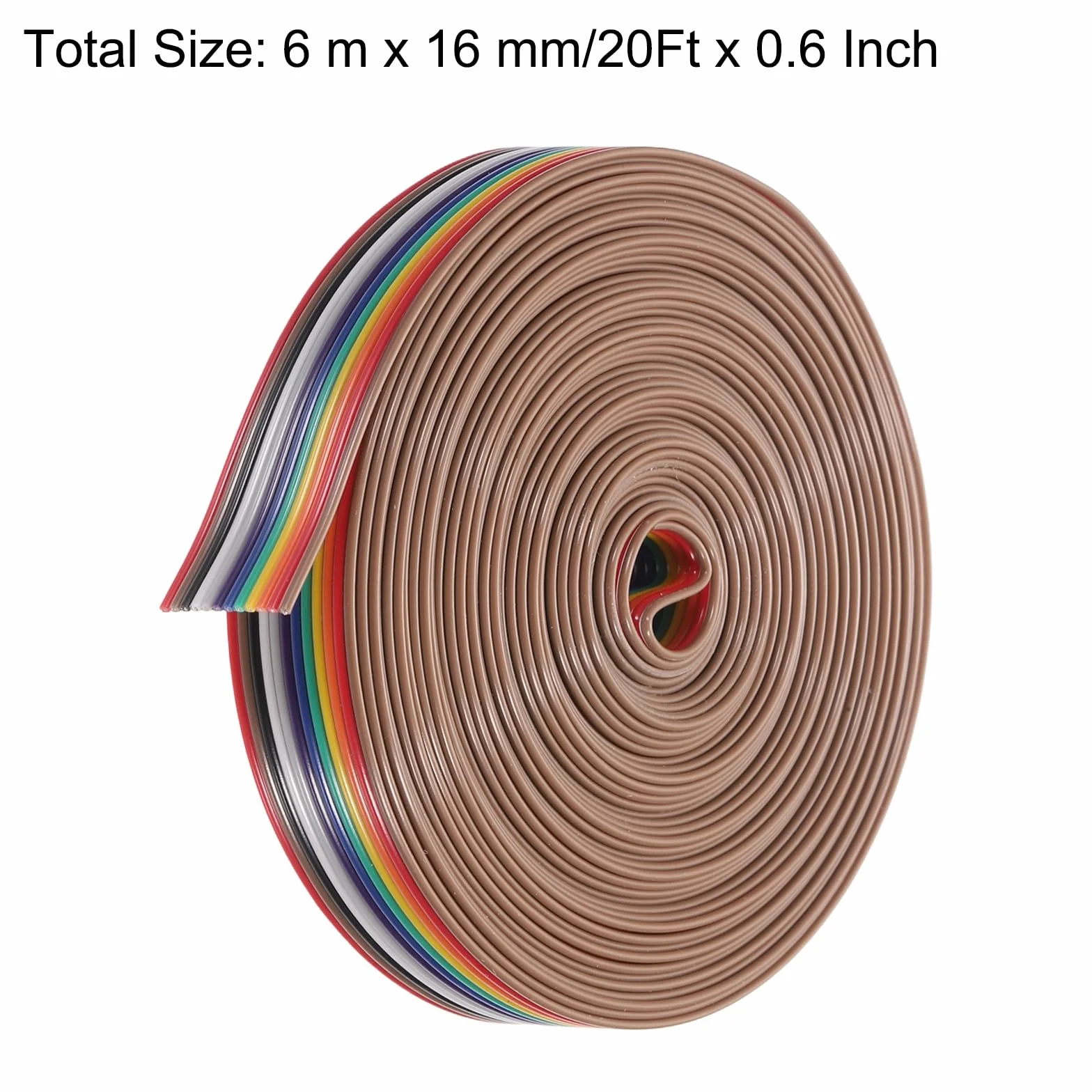 QUARKZMAN 1 szt. 12 pinów płaskich sznurków Rainbow Ribbon Cable 20 Ft 1.27mm Pitch Breadboard Jumper Wires do projektów elektronicznych