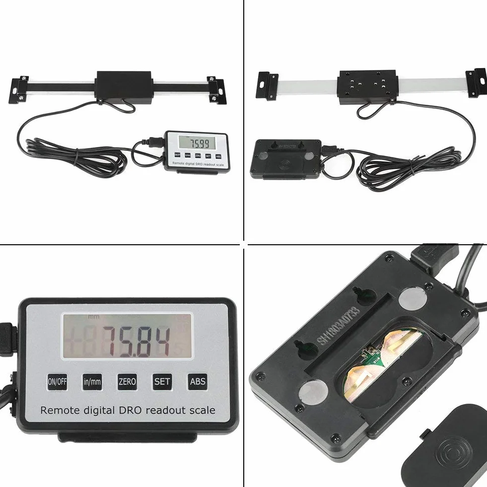 Jectse cyfrowa skala liniowa, 0-150 mm, precyzyjna cyfrowa skala odczytu z wyświetlaczem LCD i akcesoriami montażowymi, do frezarek, tokarek, szybka reakcja /s