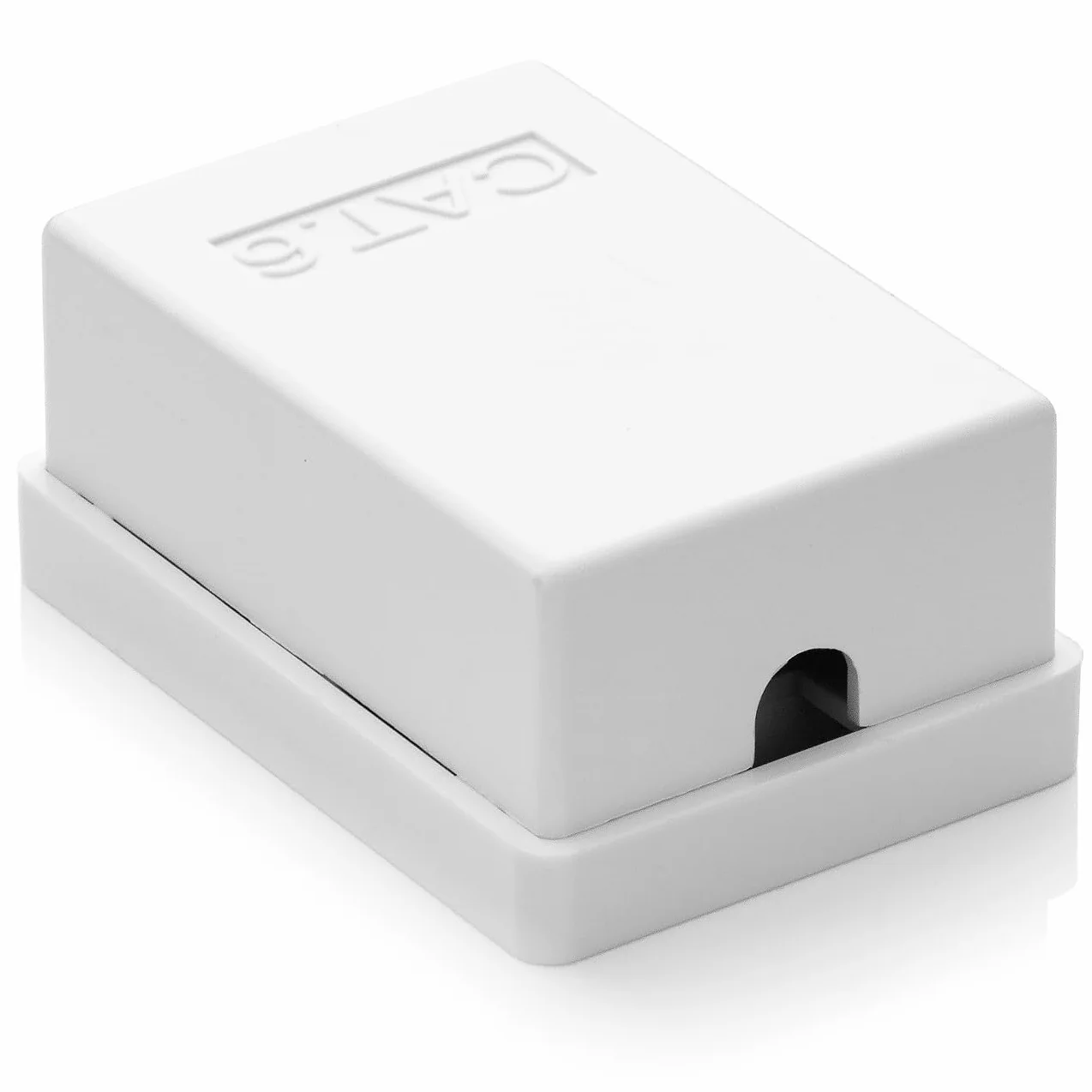deleyCON 2x Gniazdo sieciowe CAT 6 1x RJ45 Natynkowe (Montaż natynkowy) 1 Gbit Ethernet LAN Kolor RAL 9003 Biały