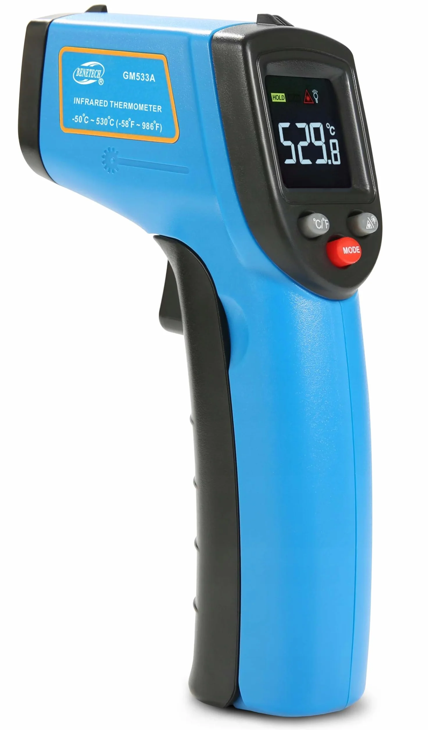 PIROMETR TERMOMETR LASEROWY BEZDOTYKOWY NA PODCZERWIEŃ EMISYJNOŚĆ -50+530°C