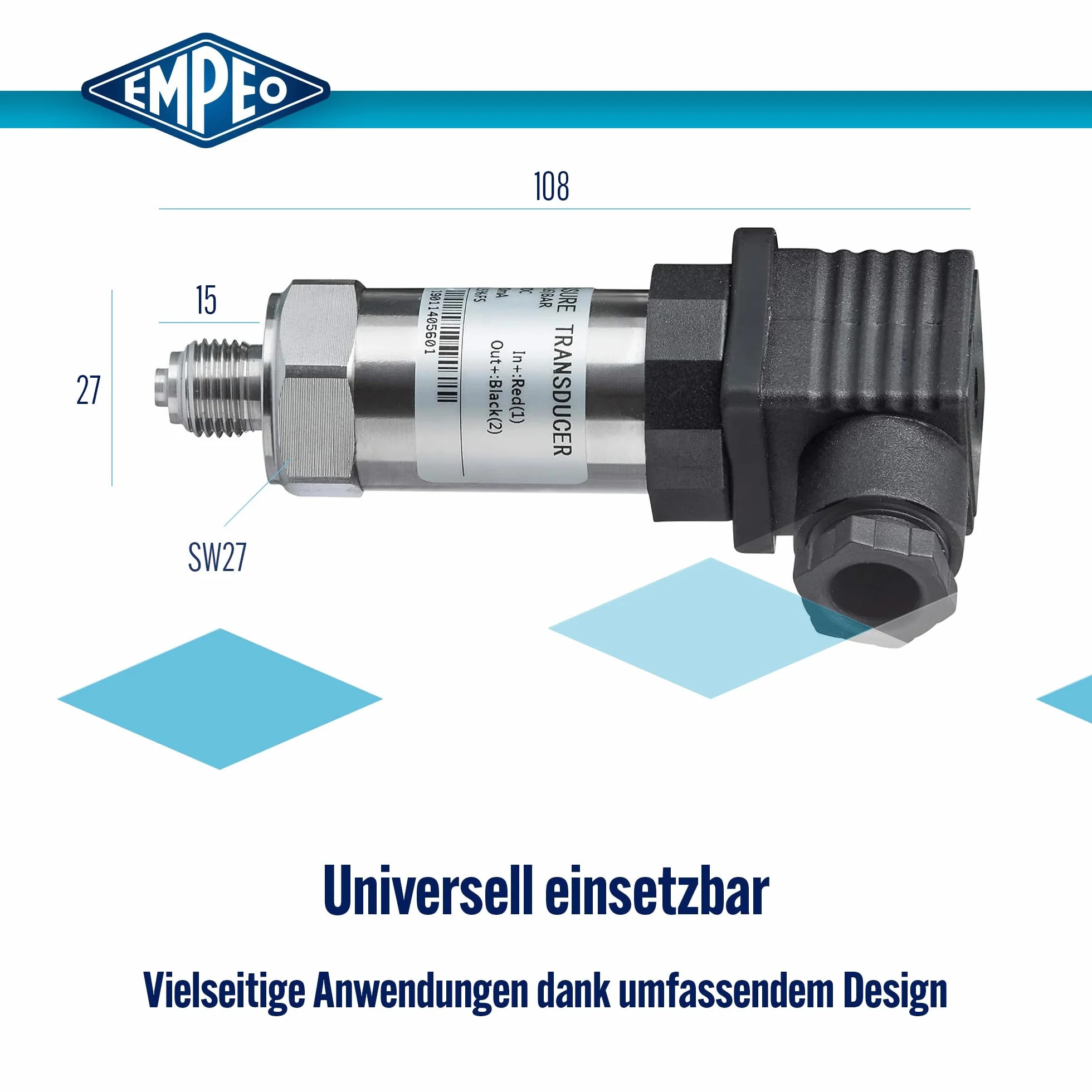 Nadajnik ciśnienia kl. 0,5% 4-20mA (0-100 mbar, G1/2")