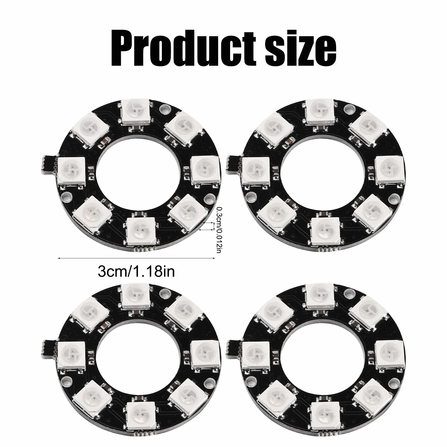WS2812 RGB LED moduł pierścieniowy 5050, pełnokolorowy moduł światła do Arduino Raspberry Pi