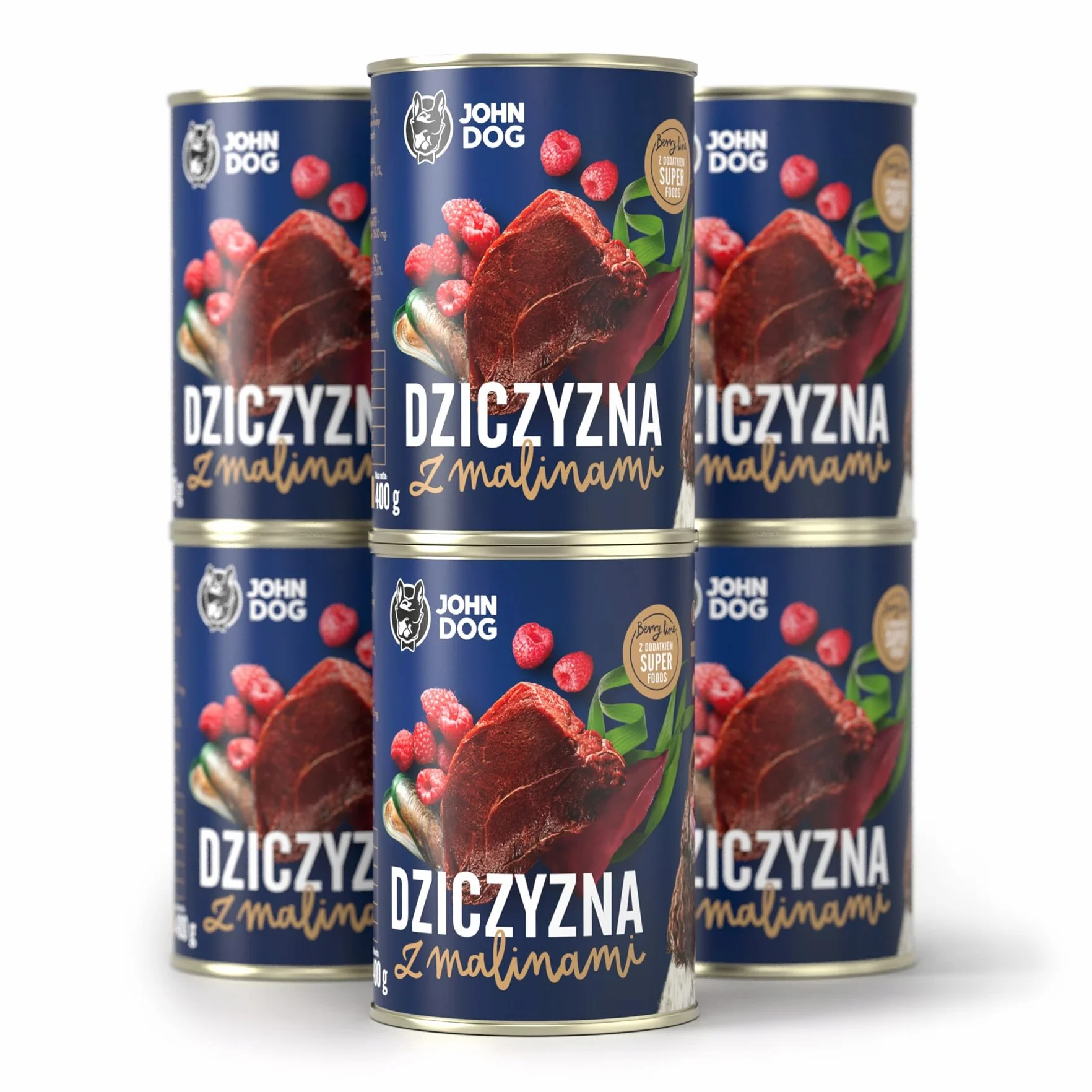 KARMA John Dog BERRY ADULT DZICZYZNA z malinami 400g*6