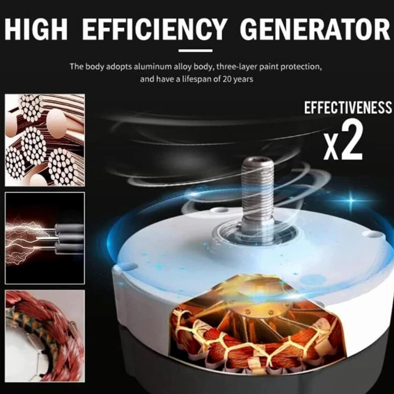 Trójfazowy alternator prądu zmiennego 12000 W 600 R/min 12-220 V generator z magnesami stałymi