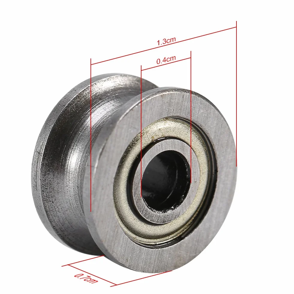 Koło pasowe prowadzące z łożyskami kulkowymi U624ZZ 10 szt. 4x13x7 mm