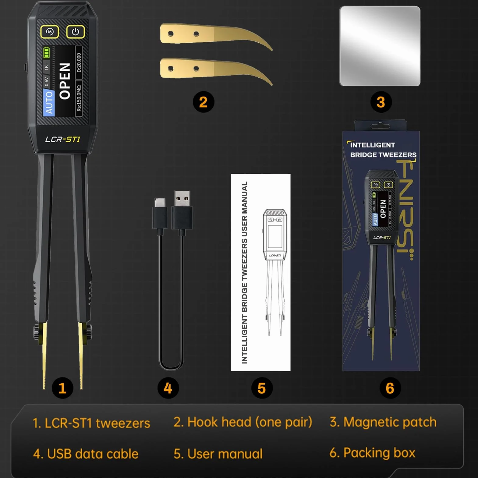 DEWIN LCR-ST1 Smart Tweezer Bridge Kit, cyfrowy tester komponentów