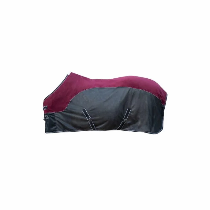 HKM Comfort Derka siatkowa z polarem Ciemnoczerwony/Czarny 135