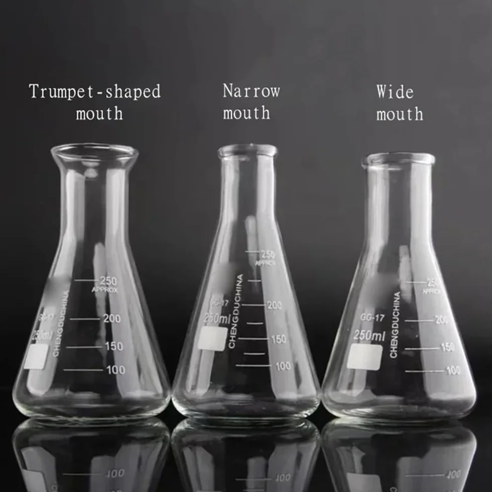 Sprzęt laboratoryjny i wyposażenie 1 sztuka 150 ml/200 ml/250 ml/300 ml/500 ml/1000 ml szklana stożkowa kolba stożkowa do wyposażenia laboratoryjnego (300 ml)
