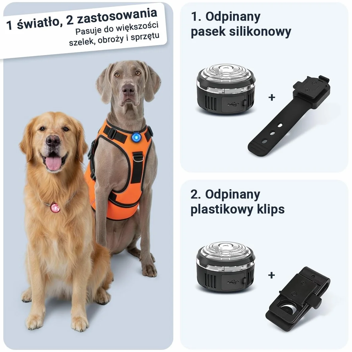 PAJ LIGHT MINI - Mini Świecąca Obroża LED Dla Małych I Średnich Psów I Kotów - Regulowane Mocowanie - 100% Wodoodporna - 7 Kolorów - Widoczność I Bezpieczeństwo W Nocy