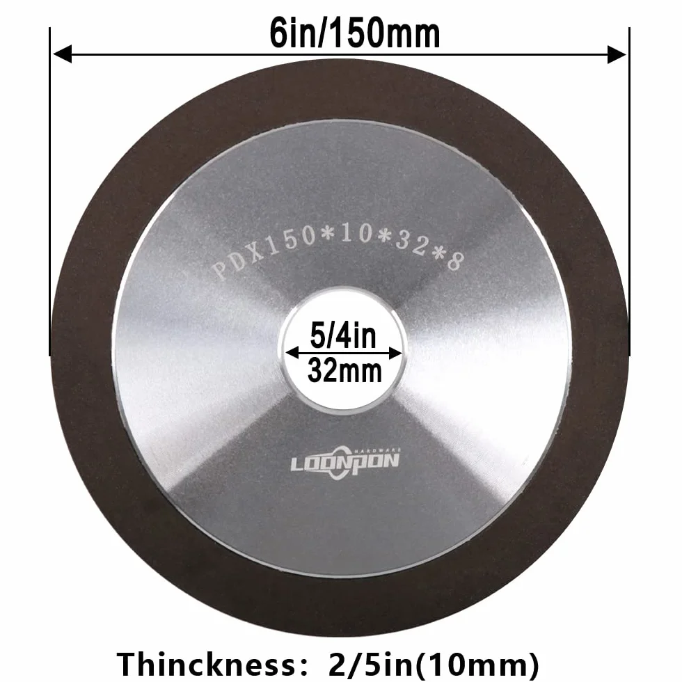 Tarcza szlifierska żywiczna 150x10x32x8mm, tarcza o ziarnistości 320 do szlifowania węglików spiekanych i stopów