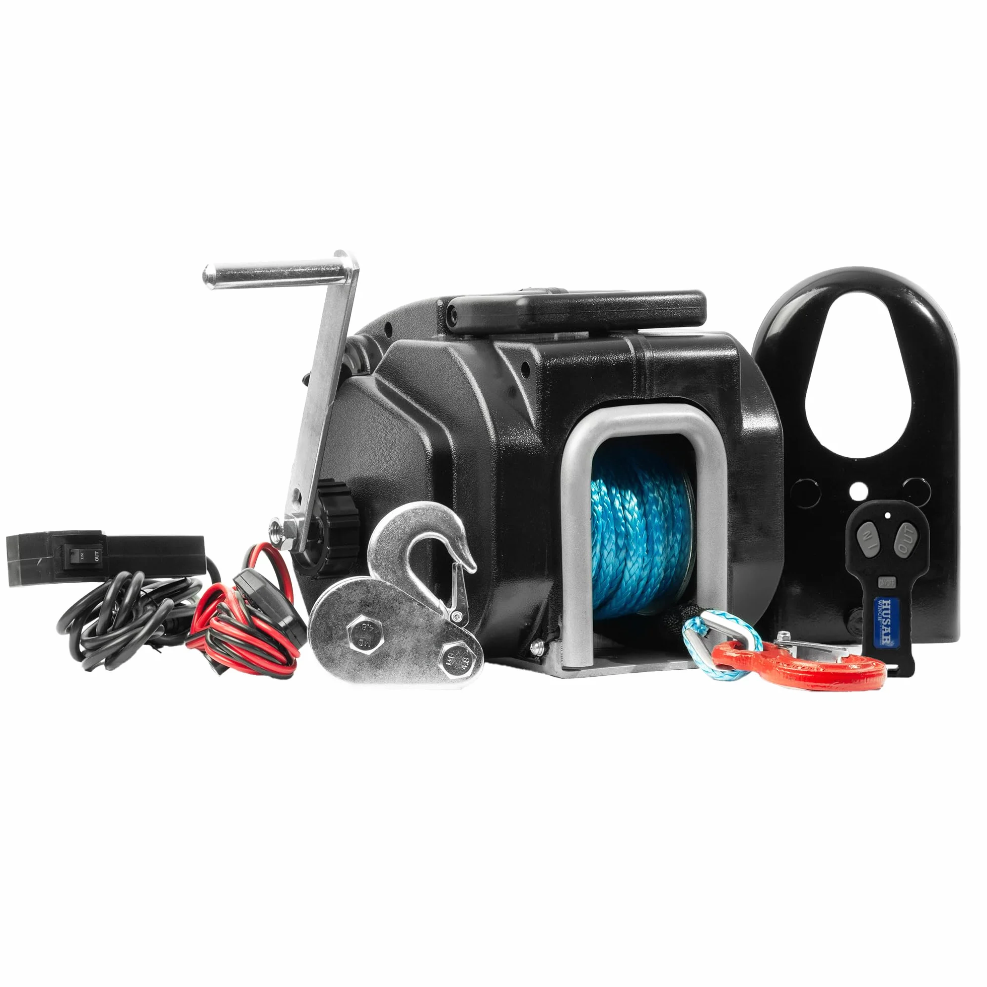 Przenośna Wyciągarka Elektryczna 12 V 2722 kg 6000 funtów z liną syntetyczną 9,1 m