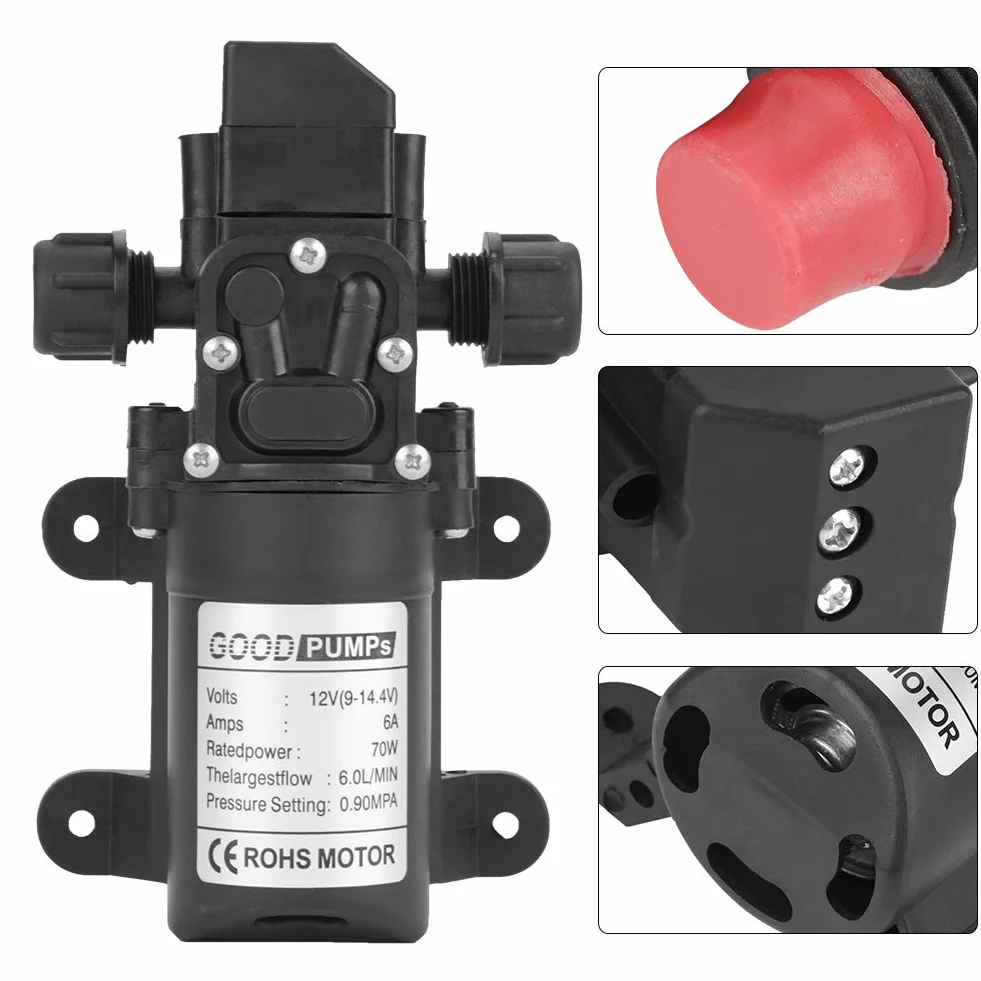 Pompa samozasysająca DC 12V 0.9Mpa 6L/Min 70W do przyczepy kempingowej