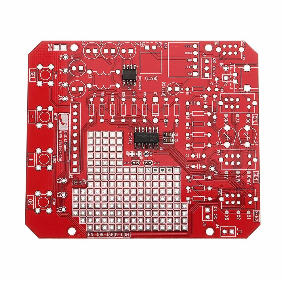 DollaTek Mini DIY cyfrowy oscyloskop zestaw SMD wstępnie lutowany 200 kHz 3,5 V-6 V DC z obudową