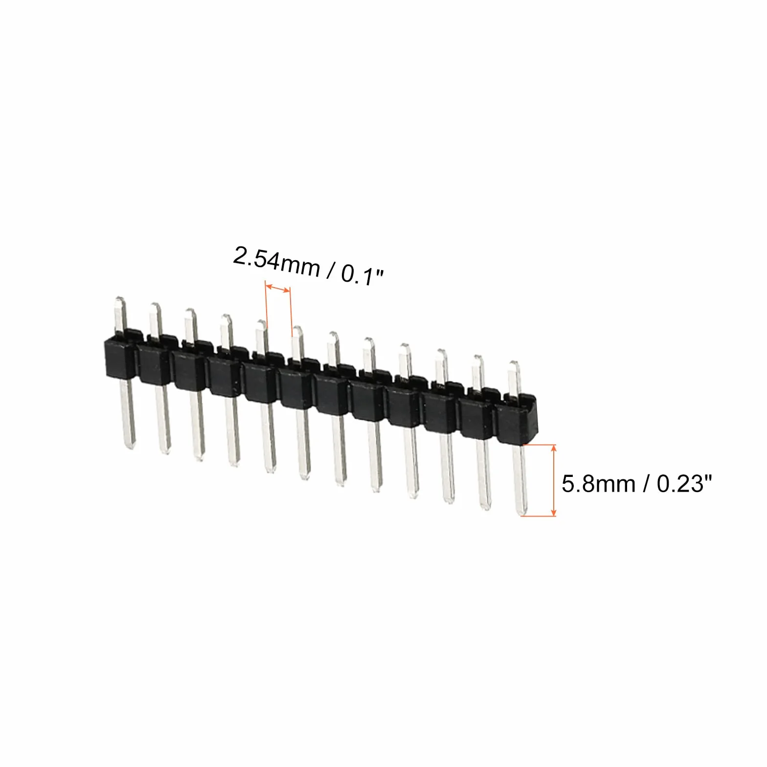 PATIKIL Proste Złącze Męskie DIP Pojedynczy drut 12 Szpilka 2.54mm Krok Złoty Pozłacane dla PCB 50 sztuk