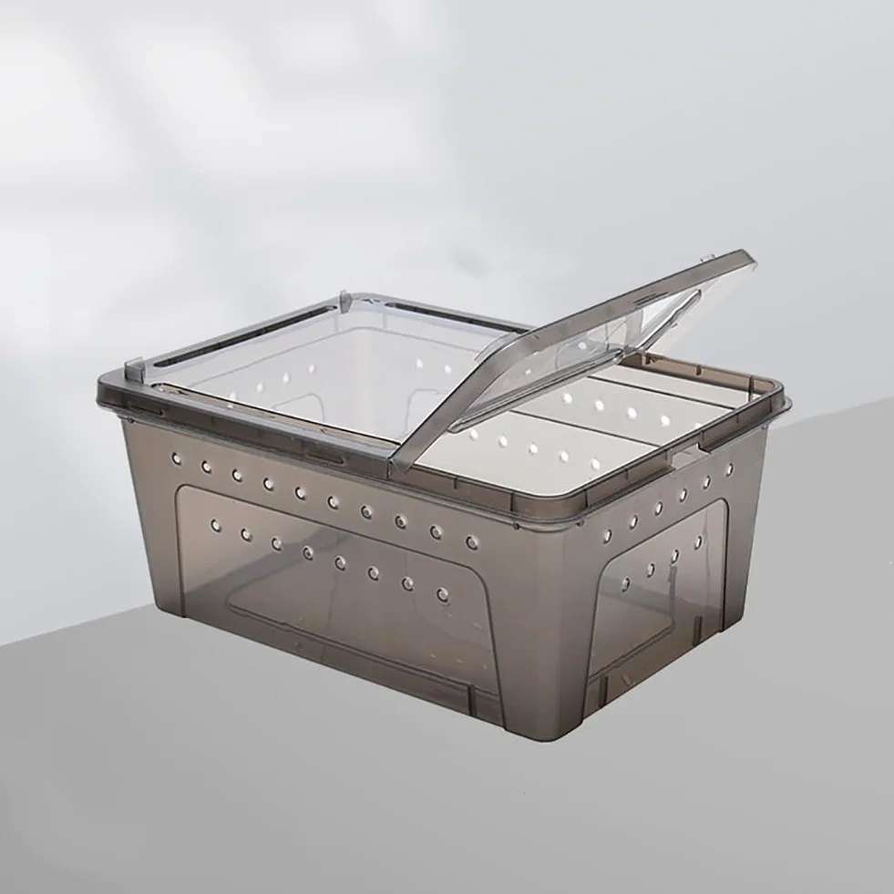 Reptile PC Terrarium, Zestaw startowy zbiornika płazów, zbiornik gadów w stosunku do wielu powtórzeń domowych gospodarstw domowych, żółwia terrarium na jaszczurki, rogowe żaby,L brown
