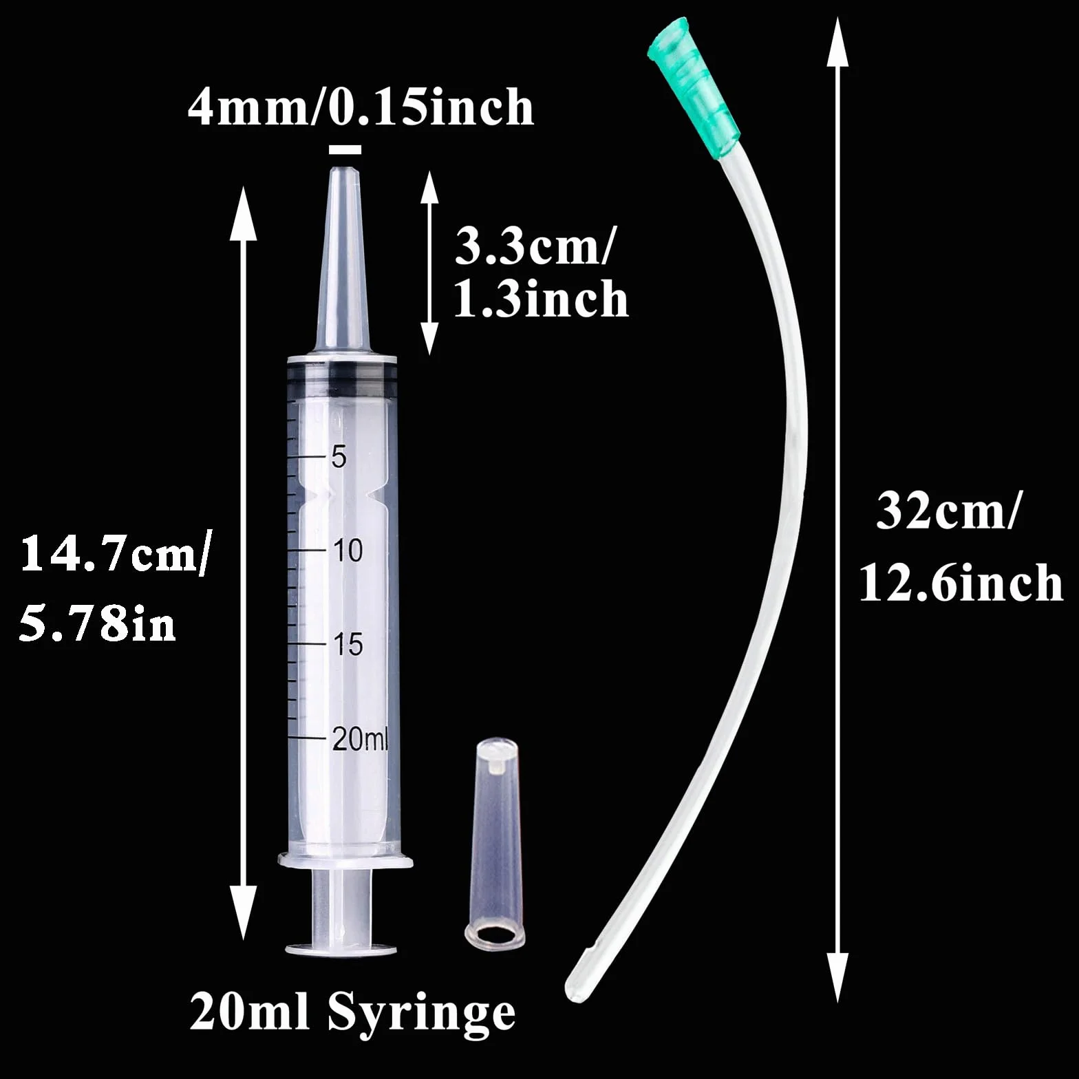 Plastikowa strzykawka dozująca 20 ml bez igły PCW przezroczysty wąż laboratoryjna