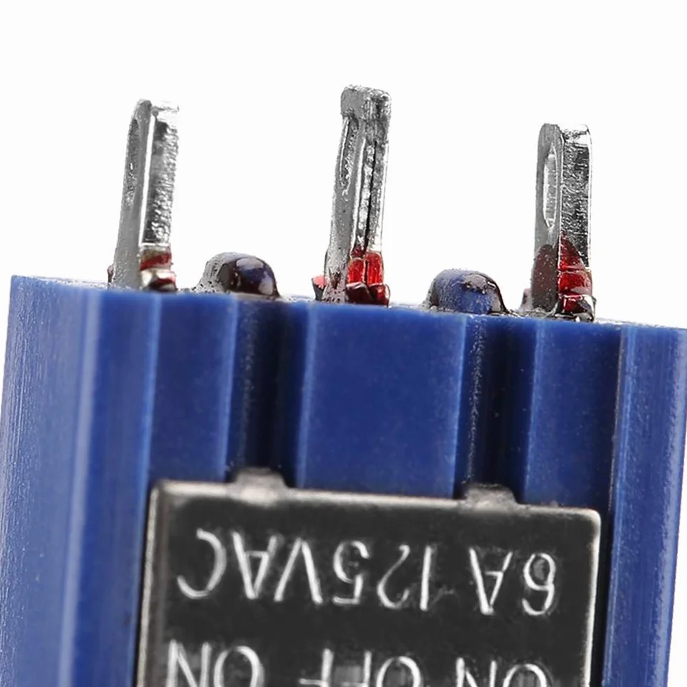 Mini Przełącznik Kołyskowy SPDT 3-Pozycyjny ON-OFF-ON 6A 125VAC 6mm